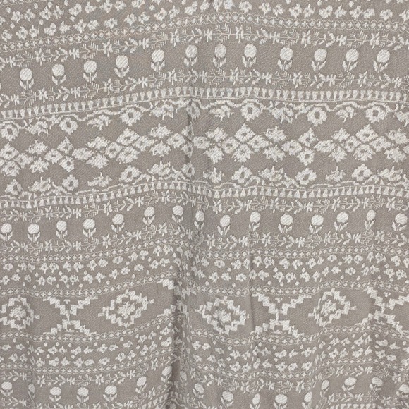 Lucky Brand Womens XL Jacquard Knit top Top Gray White V Neck Short Sleeve - Picture 6 of 11